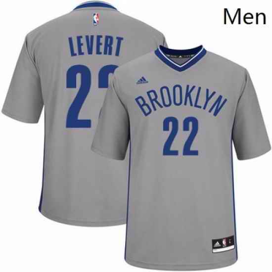 Mens Adidas Brooklyn Nets 22 Caris LeVert Authentic Gray Alternate NBA Jersey